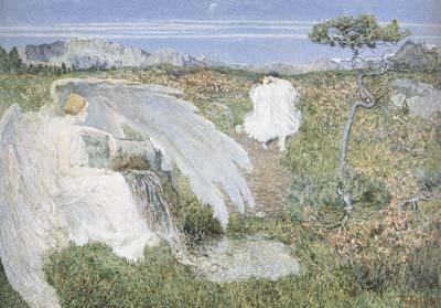 Giovanni Segantini Love at the Spring of Life (The Fountain of Youth) (mk19) Sweden oil painting art